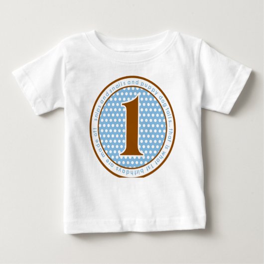 Snips and Snails Eerste Verjaardag T shirt (Voorkant)