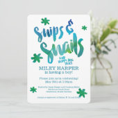 Snips and Snails Waterverf Baby shower Kaart (Staand voorkant)