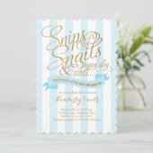 Snips en Slakken Baby Boy Baby shower Invitation Kaart (Staand voorkant)