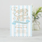 Snips en Slakken Baby Boy Baby shower Invitation Kaart (Staand voorkant)