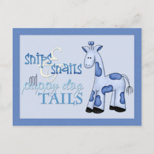 Snips & Slakken Baby Boy Blue Shower Uitnodiging Briefkaart