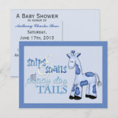 Snips & Slakken Baby Boy Blue Shower Uitnodiging Briefkaart (Voorkant / Achterkant)