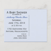 Snips & Slakken Baby Boy Blue Shower Uitnodiging Briefkaart (Achterkant)