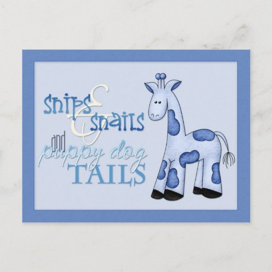 Snips & Slakken Baby Boy Blue Shower Uitnodiging Briefkaart (Voorkant)