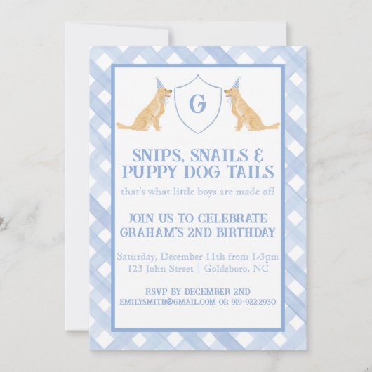 Snips, Slakken & Puppy Hondenstaarten Uitnodiging (Voorkant)