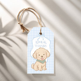 Snips, Slakken Staartjes van Puppies vintage feest Cadeaulabel
