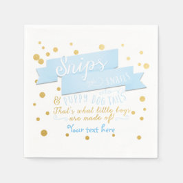 Snips & Snail Boys Blauw & Goud Baby shower Servet