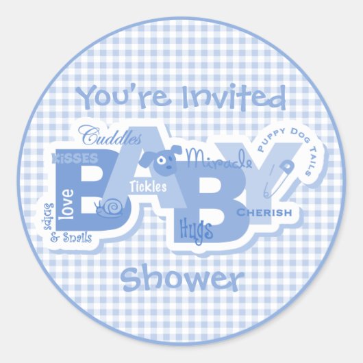 Snips & Snails Baby shower Sticker (Voorkant)