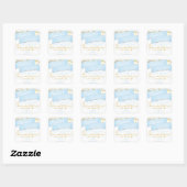 Snips & Snails Blauw Goud Gestreepte Favor Sticker (Vel)