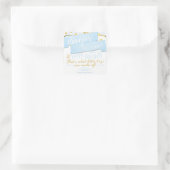 Snips & Snails Blauw Goud Gestreepte Favor Sticker (Tas)