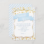 Snips & Snails Blauw & Goud Partij Dank u kaart (Voorkant / Achterkant)