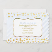 Snips & Snails Blauw & Goud Party Foto uitnodiging (Achterkant)