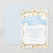 Snips & Snails Blauwe & Gouden Feest Dankkaart Bedankkaart (Voorkant / Achterkant)