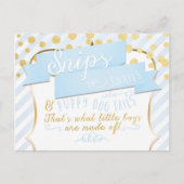 Snips & Snails Jongens Aankondiging Foto Briefkaar (Voorkant)