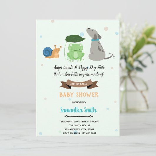 Snips Snails Puppy Dog Tails uitnodiging (Staand voorkant)