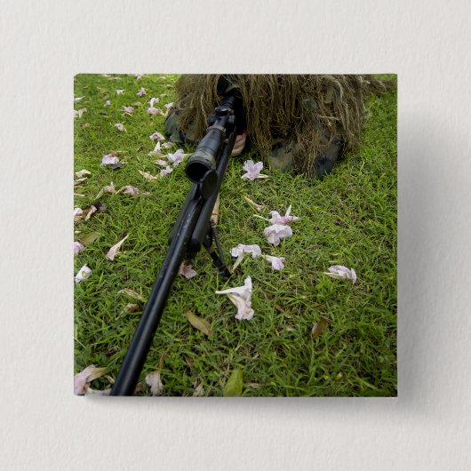 Sniptactieken van Soldier Vierkante Button 5,1 Cm (Voorkant)