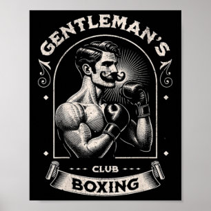 #snirt Heren Boksklub Retro Met Doos Boksen Poster