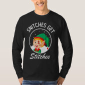 Snitches Get Stitches Elf On Shelf Kids T-shirt (Voorkant)