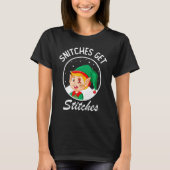 Snitches Get Stitches Elf On Shelf Kids T-shirt (Voorkant)