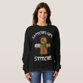 Snitches Get Stitches Schattig Gingerbread Family Trui (Voorkant volledig)