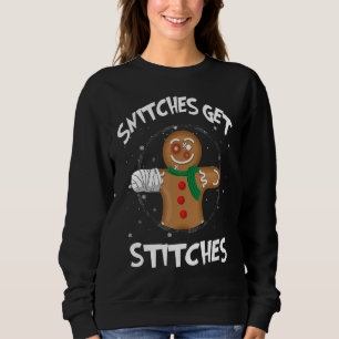 Snitches Get Stitches Schattig Gingerbread Family  Trui