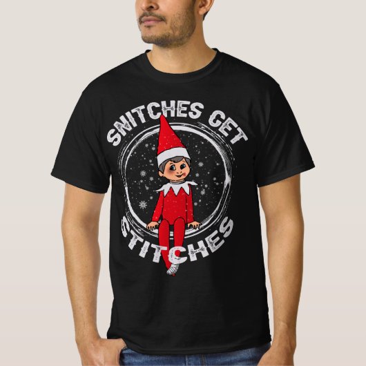 Snitches krijgen titels T Shirt Elf mas Snitches (Voorkant)