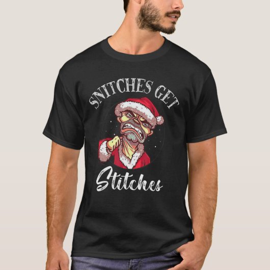 Snitches krijgen titers grappige kerstkerstkerstke t-shirt (Voorkant)