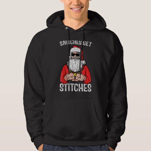 Snitches Zoek de kerstman Hoodie (Voorkant)