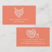 Snitting Crochet Yarn Craft Minimalist Visitekaartje (Voorkant / Achterkant)