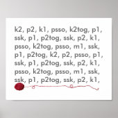 Snitting Lingo Red Yarn Crafts Poster (Voorkant)