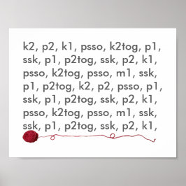 Snitting Lingo Red Yarn Crafts Poster
