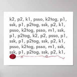 Snitting Lingo Red Yarn Crafts Poster