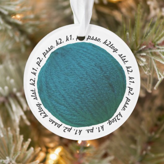 Snitting Lingo Yarn Ball Blauwgroen Crafts Ornament (Boom)