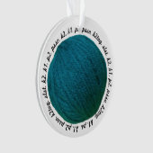 Snitting Lingo Yarn Ball Blauwgroen Crafts Ornament (voorkant)