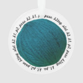 Snitting Lingo Yarn Ball Blauwgroen Crafts Ornament (achterkant)