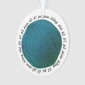 Snitting Lingo Yarn Ball Blauwgroen Crafts Ornament (voorkant)