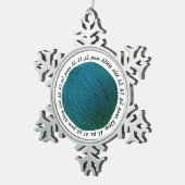 Snitting Lingo Yarn Ball Blauwgroen Crafts Tin Sneeuwvlok Ornament (Rechts)