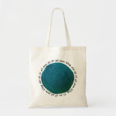 Snitting Lingo Yarn Ball Blauwgroen Crafts Tote Bag (Voorkant)