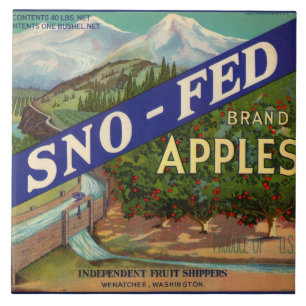 Sno-Fed Apple Crate Label Tegeltje
