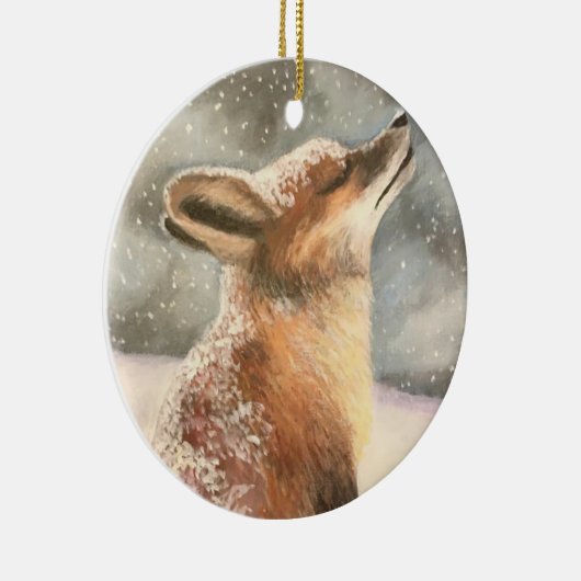Sno Fox Keramisch Ornament (Rechts)