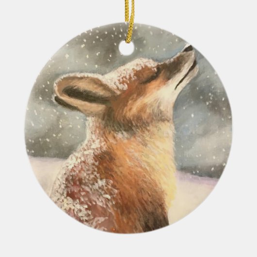 Sno Fox Keramisch Ornament (Voorkant)