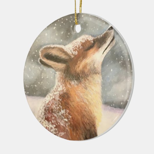 Sno Fox Keramisch Ornament (Links)
