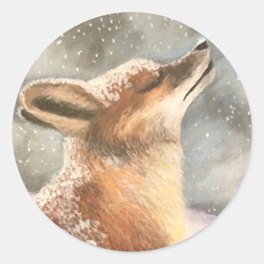 Sno Fox Ronde Sticker (Voorkant)