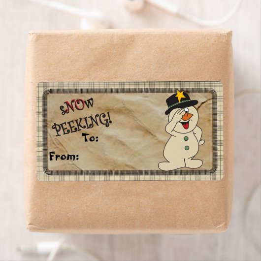S'no"w Peeking Snowman Gift Labels | Kerstmis (Insitu)