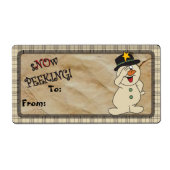 S'no"w Peeking Snowman Gift Labels | Kerstmis (Voorkant)