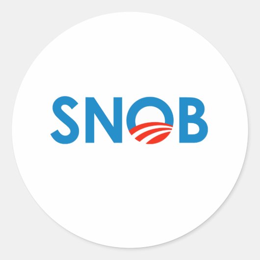 SNOB/ANTI-OBAMA RONDE STICKER (Voorkant)