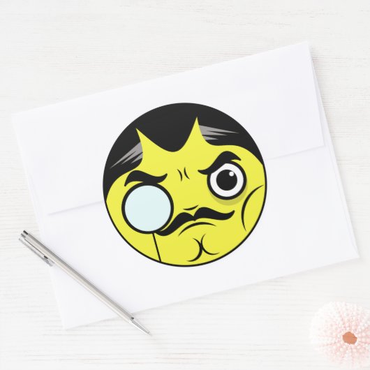 Snob Face Ronde Sticker (Envelop)