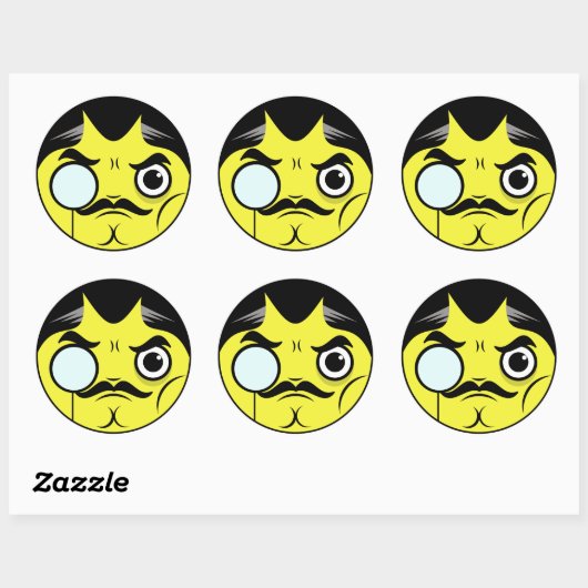 Snob Face Ronde Sticker (Vel)