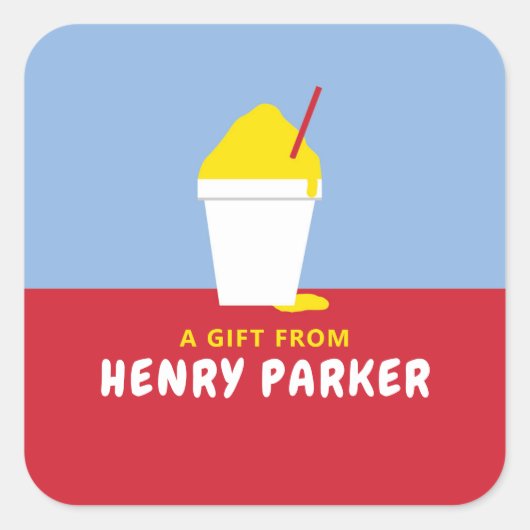 SNOBALL (ROOD) VIERKANTE STICKER (Voorkant)