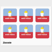 SNOBALL (ROOD) VIERKANTE STICKER (Vel)